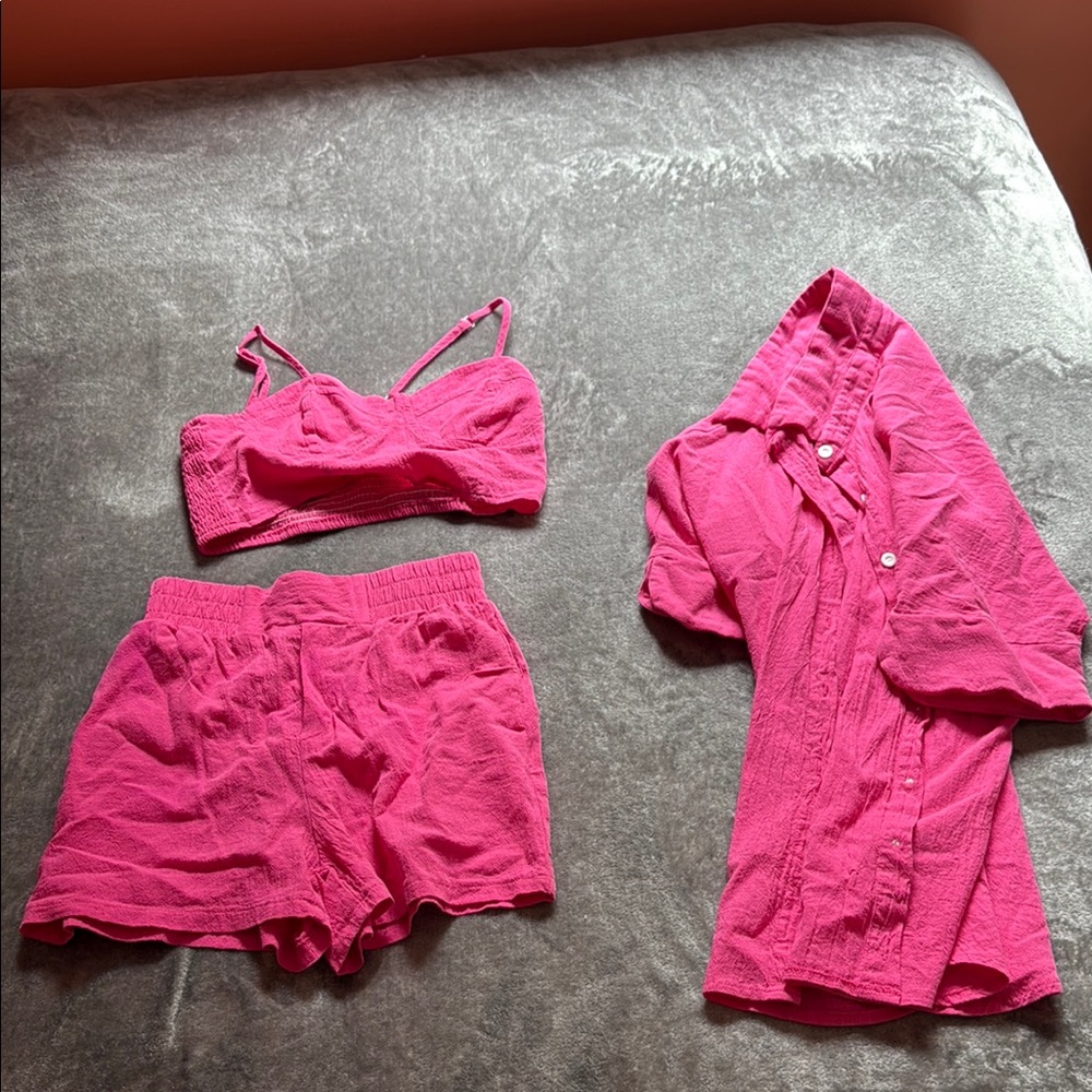 SHEIN Pink Pajama Set Soft Intimates Sleepwear
